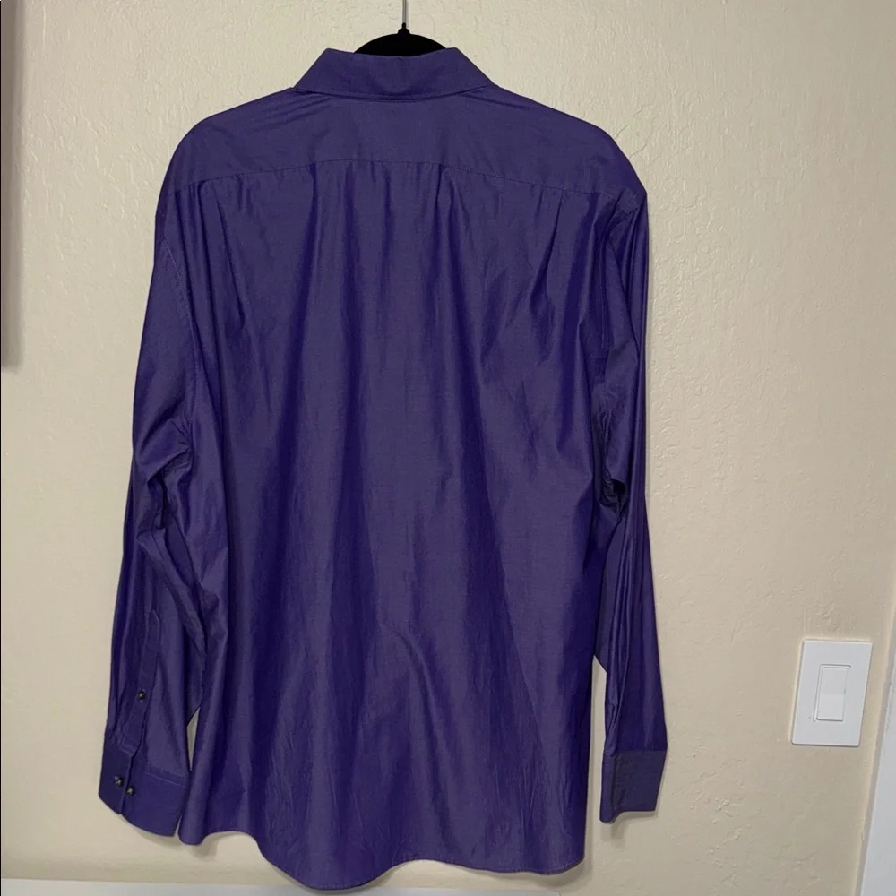 Van‎ Heusen Chambray Purple Shirt - Picture 4 of 7
